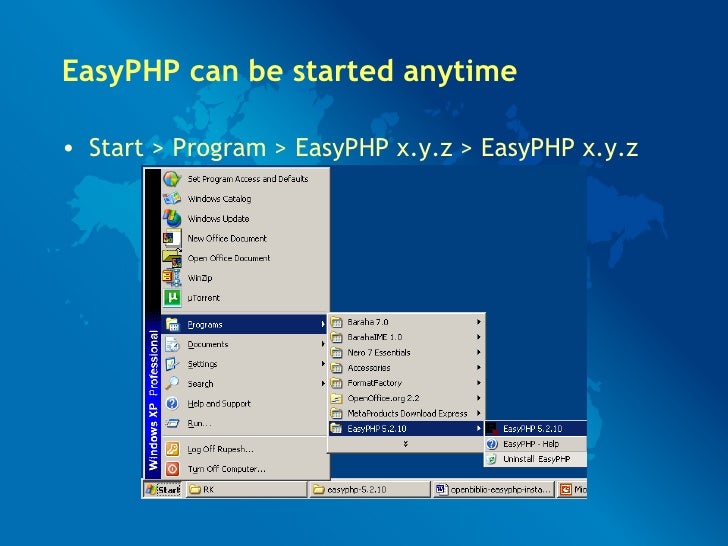 TÉLÉCHARGER EASYPHP 5.2.10